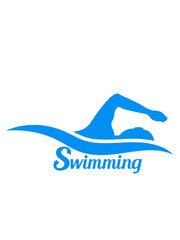 swimming logo schwarz schwimmen schwimmer verein team wasser kraulen schnell wettrennen schwimmbad sportler sport spaß tauchen hallenbad wellen clipart - obrazy, fototapety, plakaty