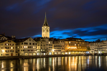 Fototapeta na wymiar Zurich, St. Peter Church