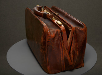 Antique leather valise