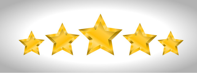 Star realistic metallic golden isolated yellow 3D