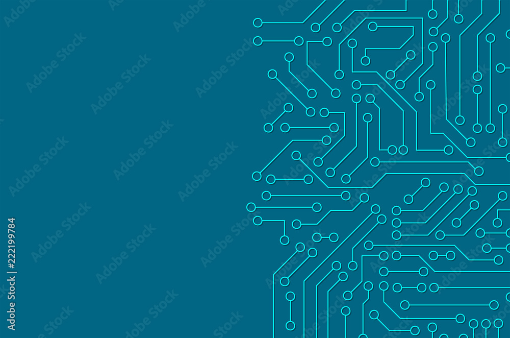 Poster blue circuit board pattern texture. high-tech background in digital computer technology concept. 3d 