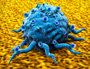 Cancer cell growth in culture,Electron Microscope