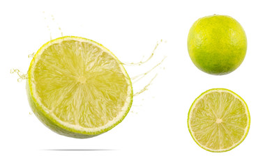 Sliced lime isolated