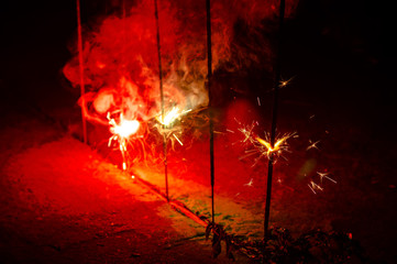Bengal fire sparks new year background texture