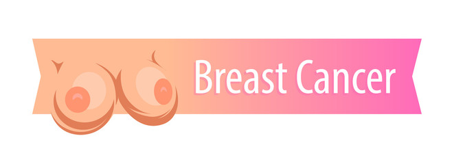 Breast Cancer Ribbon on white - Attractive Vector Illustration for web page on cancer.