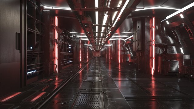 empty sci fi hallway
