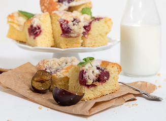 Homemade plum pie