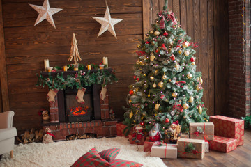 beautiful decorated christmas room