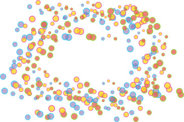 Marco de confeti de fierentes colores.