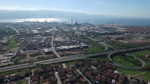 Drone footega from Turkey, Kocaeli, Dilovasi, Istanbul, Gebze industrial zone