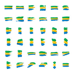 Gabon flag, vector illustration on a white background