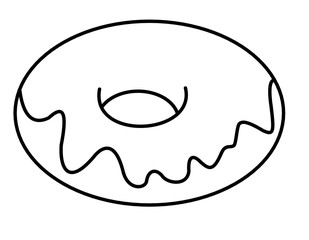 チョコドーナツ(線画)