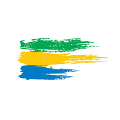 Gabon flag, vector illustration on a white background