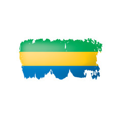 Obraz premium Gabon flag, vector illustration on a white background