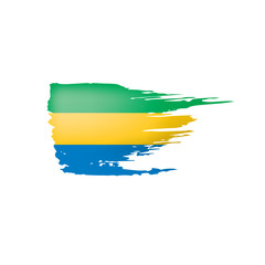 Gabon flag, vector illustration on a white background