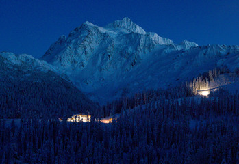 Mount Shuksan at night