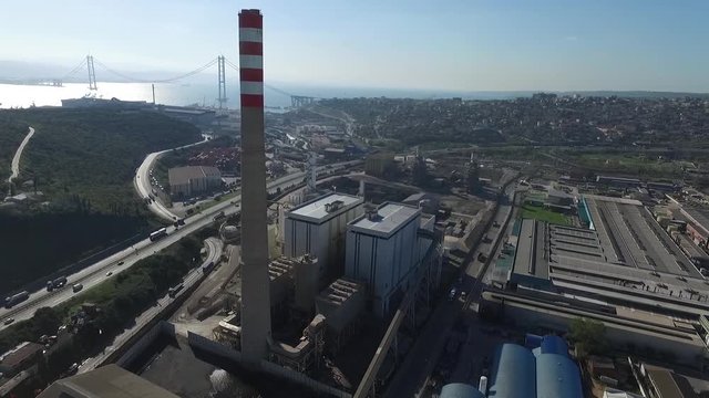 Drone footega from Turkey, Kocaeli, Dilovasi, Istanbul, Gebze industrial zone