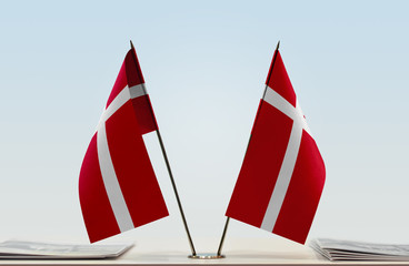 Two flags of Denmark