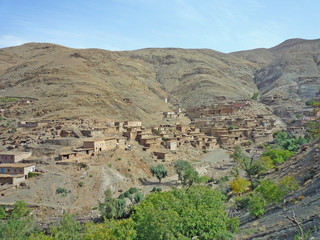 Paysage du Maroc, village berbère