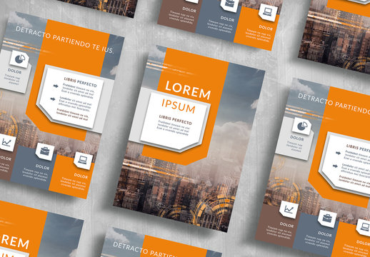 Business Flyer Layout with Orange Accents