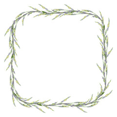 Vegetable background frame with space for text from ears, original design illustration.