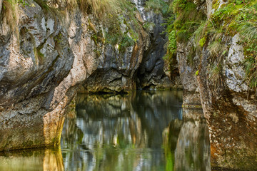 Landscape with a river in a canyon