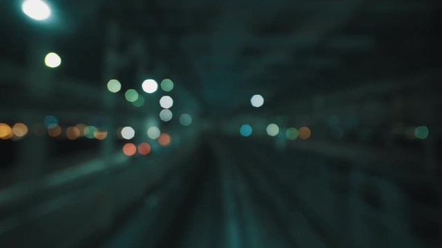Amazing and technologic tunnel road of Tokyo monorail. 25fps.