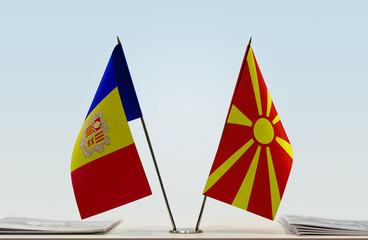 Two flags of Andorra and Macedonia FYROM