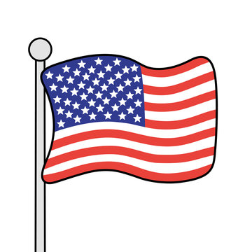 United States of America flag. USA vector icon.