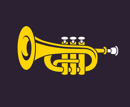 Brass trumpet icon.