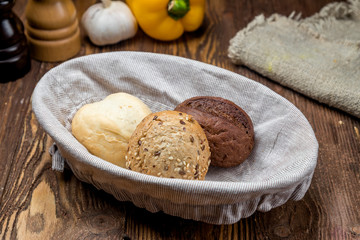 Bread basket, round bread rolls