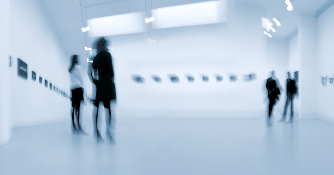people in the art gallery center