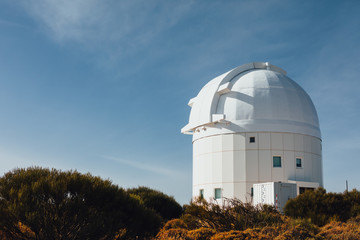 Teide Observatory astronomical telescopes in Tenerife, Canary Islands, Spain