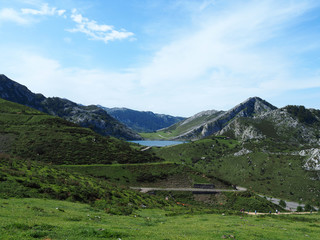 Fototapeta na wymiar Landscape near Covadonga Lakes, Picos de Europa, Asturias, Spain