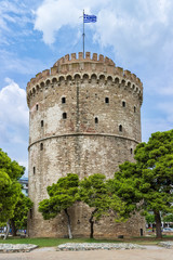 Thessaloniki, Greece - August 16, 2018: The White Tower of Thessaloniki, Greece