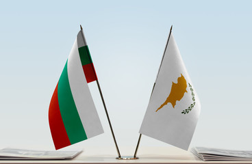 Two flags of Bulgaria and Cyprus