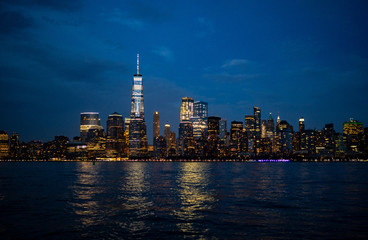 downtown Manhattan at night