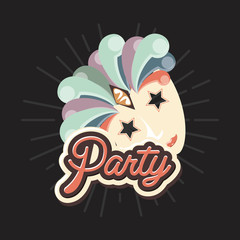 carnival mask stars eyes retro vintage party