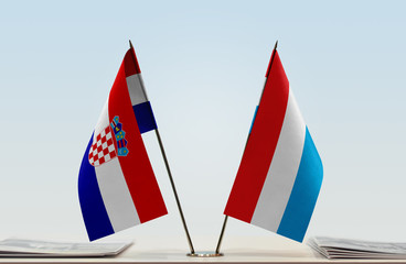 Two flags of Croatia and Luxembourg