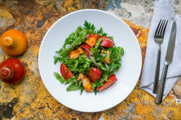 salad with crab meat and tomatoes