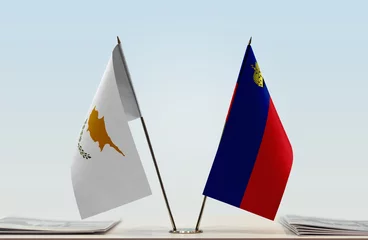 Foto op Canvas Two flags of Cyprus and Liechtenstein © Oleksandr