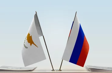 Foto op Canvas Two flags of Cyprus and Russia © Oleksandr