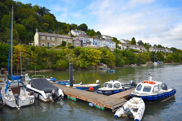 Sailing along the Fal River between Falmouth and Truro calling at Trelissick. Falmouth, Cornwall, UK