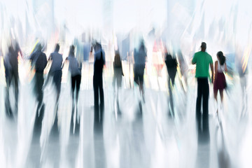 group of people in the lobby business center