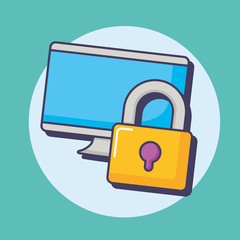 computer and padlock design