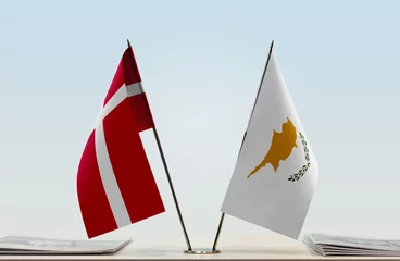 Foto op Canvas Two flags of Denmark and Cyprus © Oleksandr