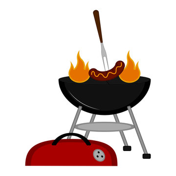 Isolated barbecue grill icon
