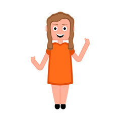 Isolated happy girl icon