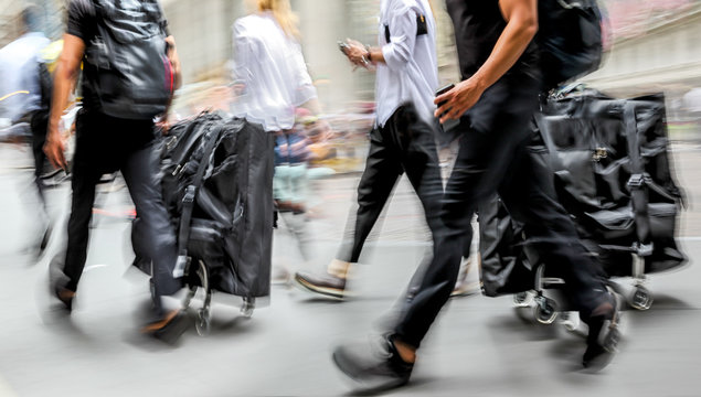 group of business people in the street