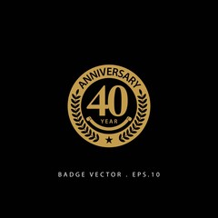 40 Year Anniversary Vector Template Design Illustration